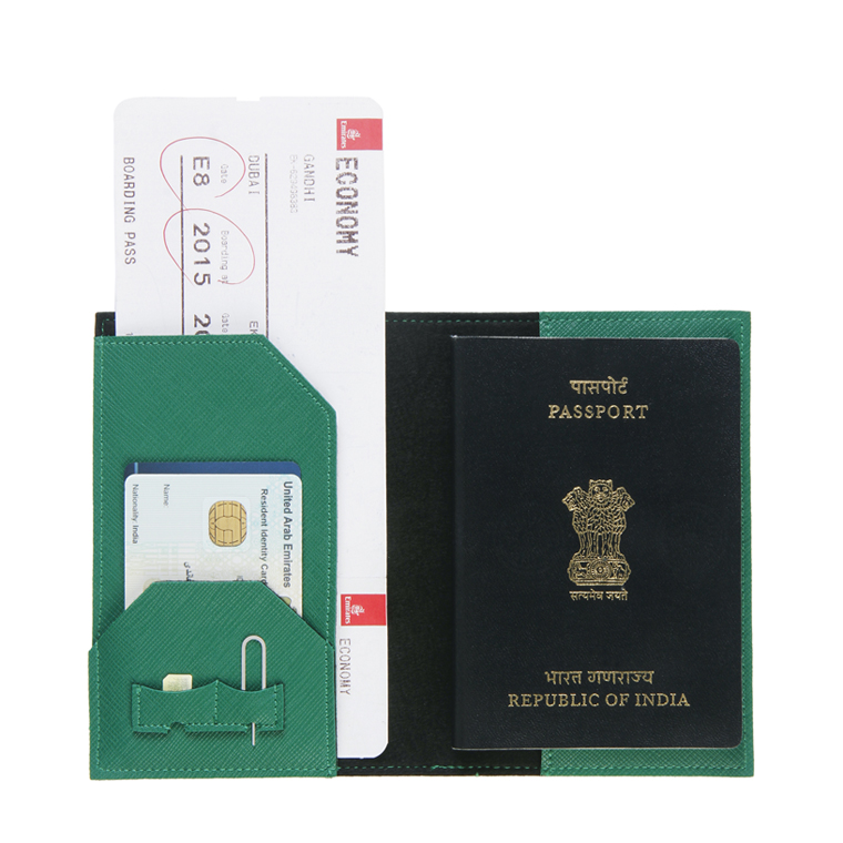 Personalized Passport Cover - Dark Green
