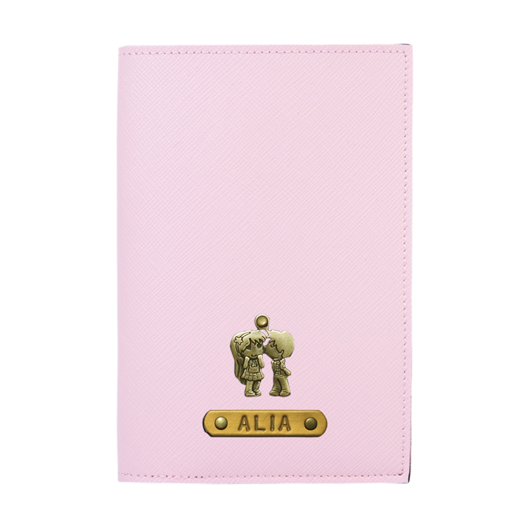 Personalized Passport Cover - Baby Pink