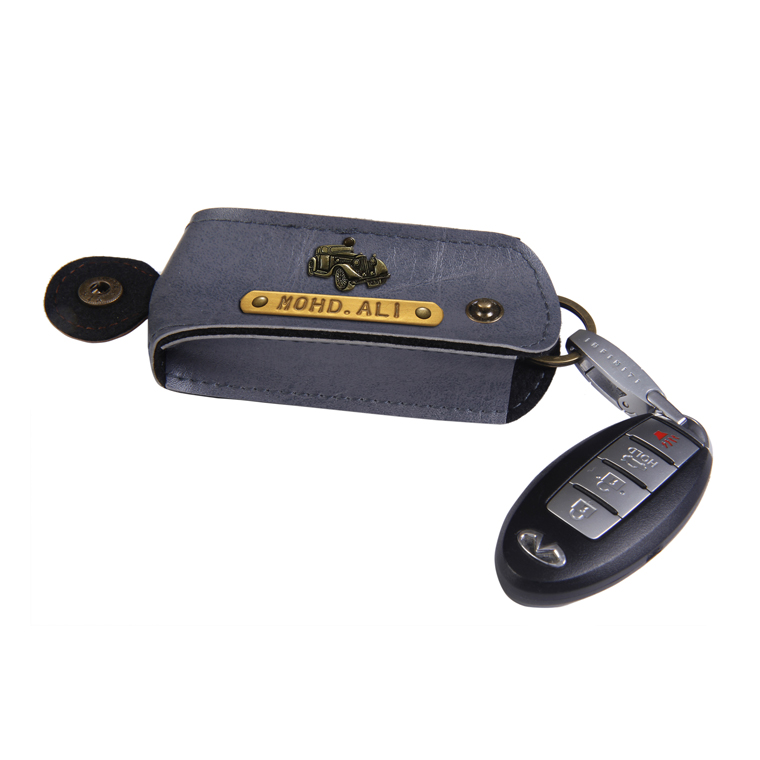 Personalized Car Keychain - Grey