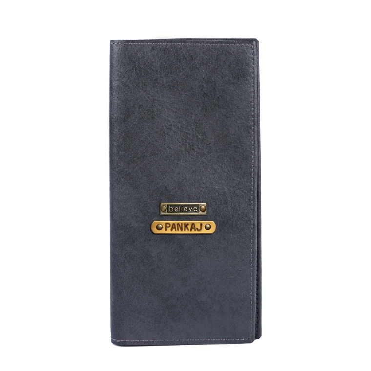 Personalized Travel Wallet - Grey