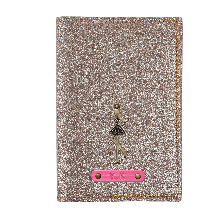 Personalized Passport Cover - Glitter Rose Gold