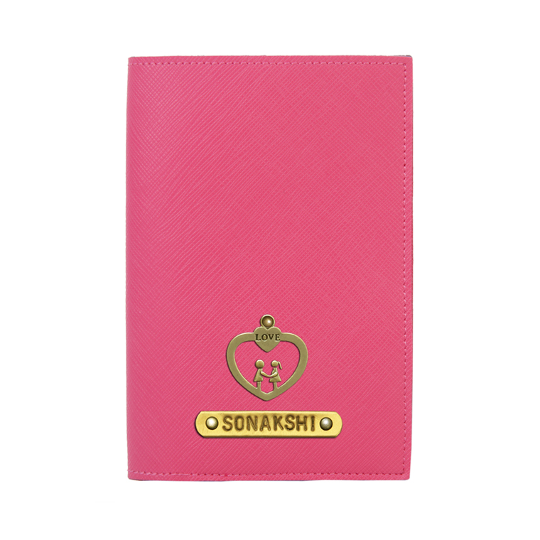 Personalized Passport Cover - Hot Pink