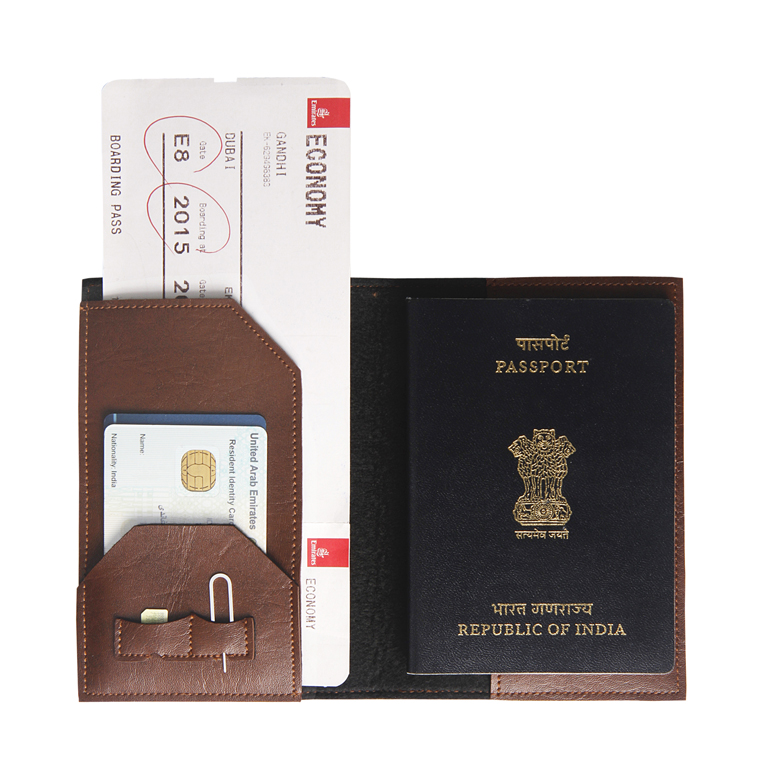 Personalized Passport Cover - Dark Brown