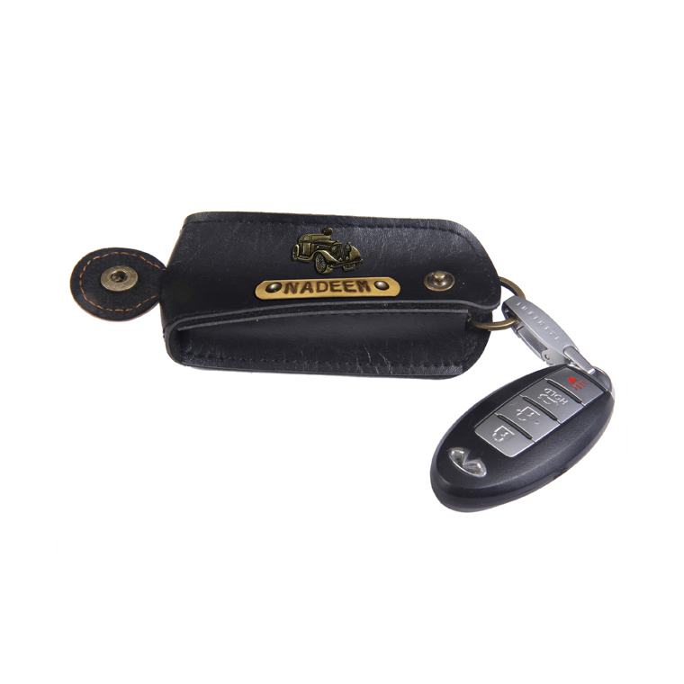 Personalized Car Keychain - Black Brown