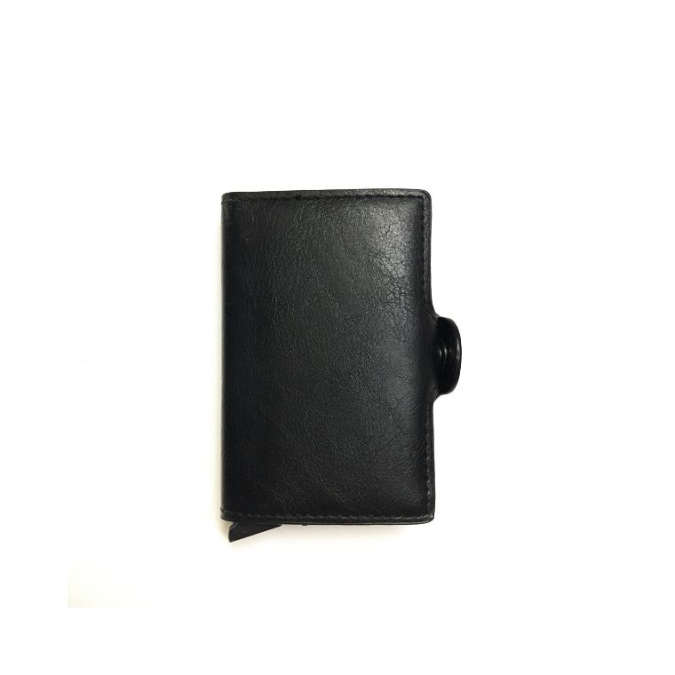 Personalized Double RFID Mens Wallet - Carbon Black