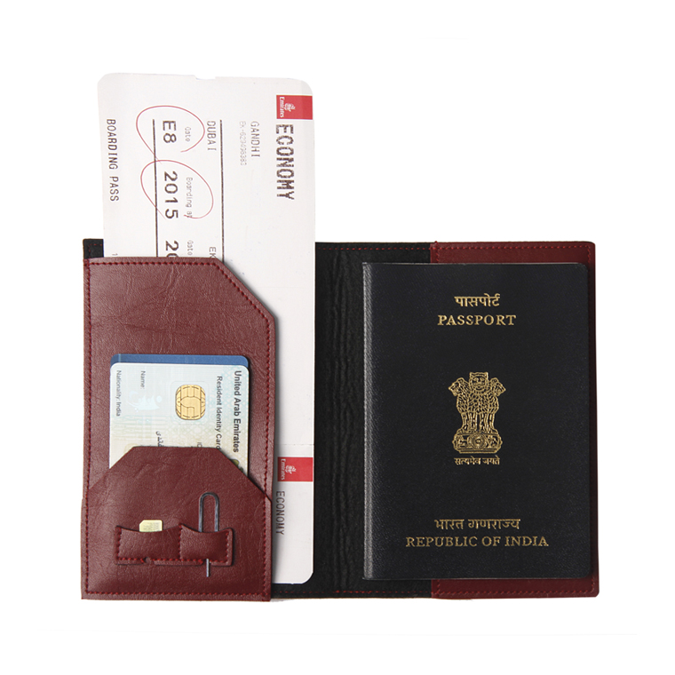 Personalized Passport Cover - Deep Maroon