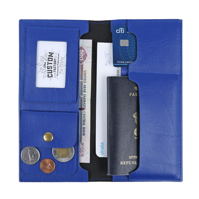 Personalized Travel Wallet - Navy Blue