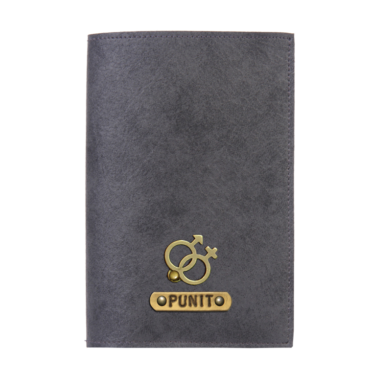 Personalized Passport Cover - Grey
