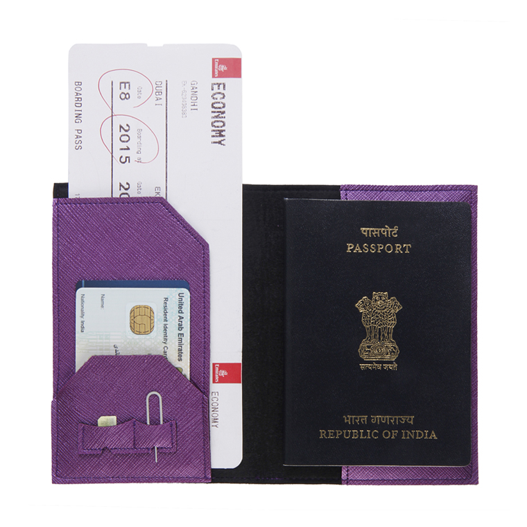Personalized Passport Cover - Electric Purple