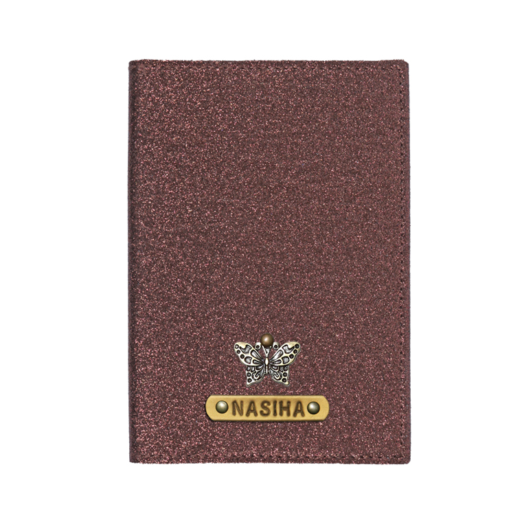 Personalized Passport Cover - Glitter Bronze
