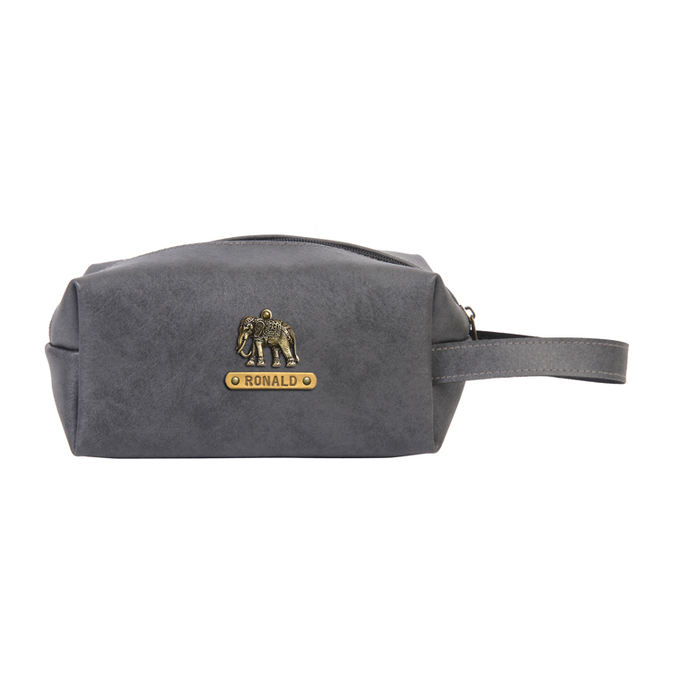 Personalized Toiletry Pouch - Grey