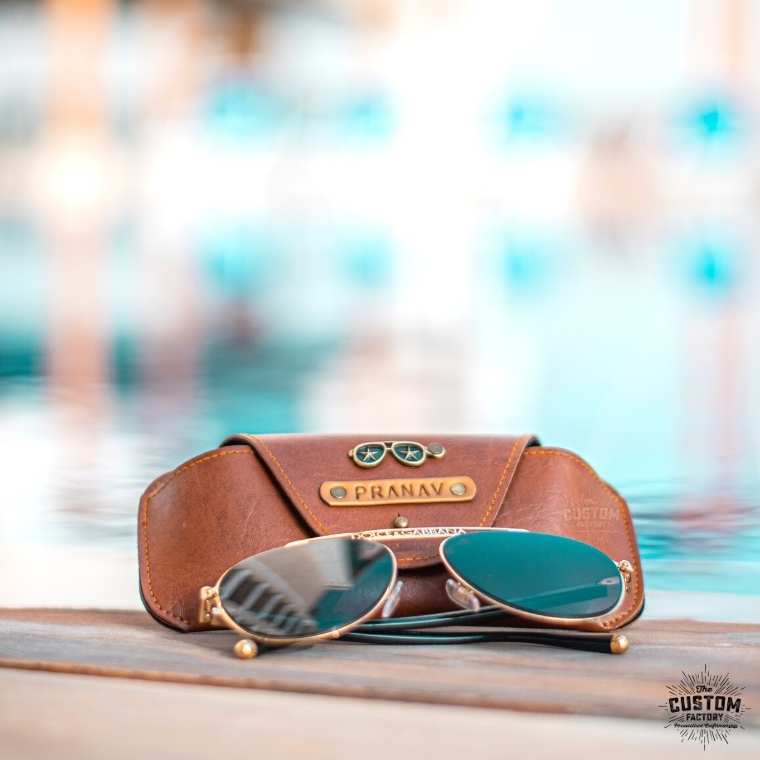 Personalized Sunglass Cover - Chocolate Brown