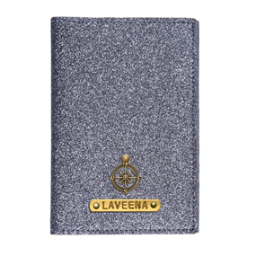Personalized Passport Cover - Glitter Grey