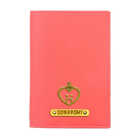 Personalized Passport Cover - Coral Peach
