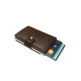 Personalised Single RFID Mens Wallet - Coffee