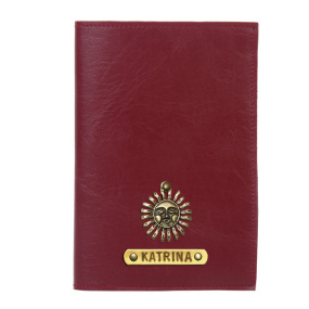 Personalized Passport Cover - Deep Maroon